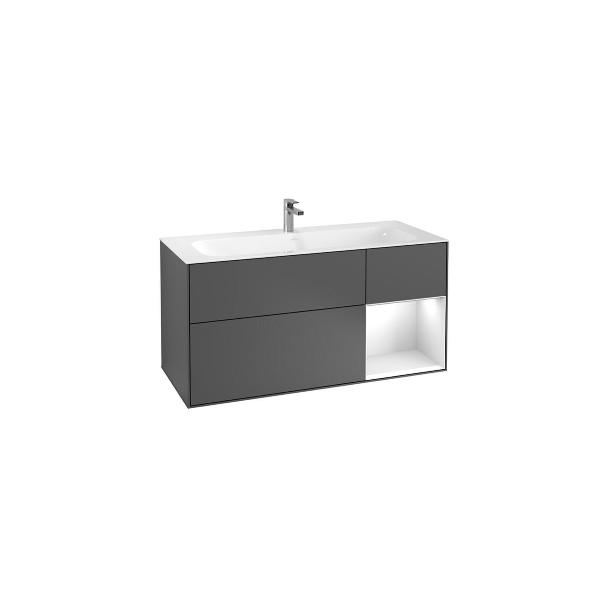 V&B Waschtischunterschrank Finion 119,6x59,1cm, Rg r si G m La, g wh. Lac ; Villeroy & Boch