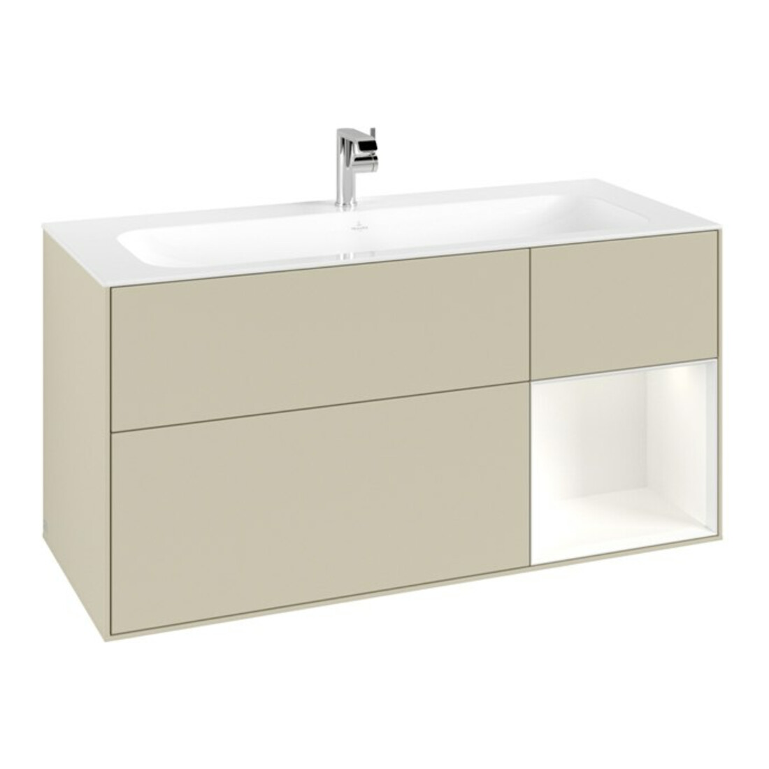 V&B Waschtischunterschrank Finion 119,6x59,1cm, Rg r w m Lac, si Gr m Lac