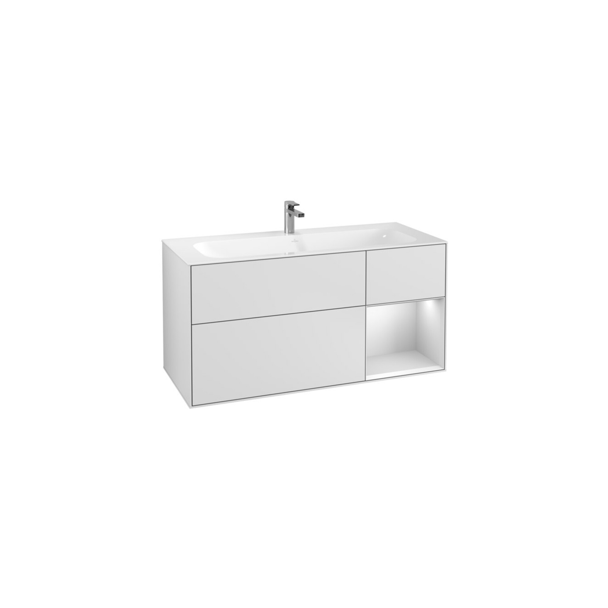 V&B Waschtischunterschrank Finion 119,6x59,1cm, Rg re wh. m Lac, wh. m Lac ; Villeroy & Boch