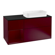 V&B Waschtischunterschrank Finion 120cm, Abd.-Pl. bla m, Reg li Peo, Peo m