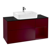 V&B Waschtischunterschrank Finion 120cm, Abd.-Pl. bla m, Reg re Peo, Peo m