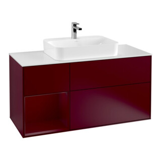 V&B Waschtischunterschrank Finion 120cm, Abd.-Pl. wh. m, Reg li Peo, Peo m