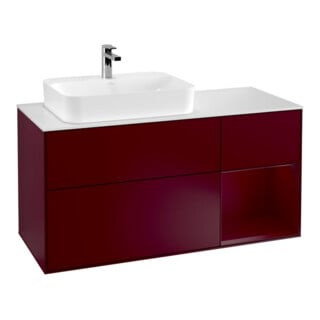 V&B Waschtischunterschrank Finion 120cm, Abd.-Pl. wh. m, Reg re Peo, Peo m