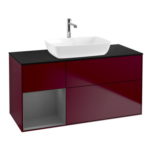 V&B Waschtischunterschrank Finion 120cm, Pl b m, Reg Anthrac. m Lac, Peo m