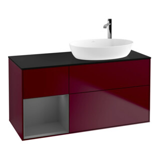 V&B Waschtischunterschrank Finion 120cm, Pl b m, Reg Anthrac. m Lac, Peo m