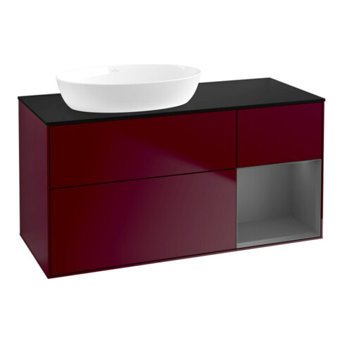 V&B Waschtischunterschrank Finion 120cm, Pl b m, Reg Anthrac. m Lac, Peo m