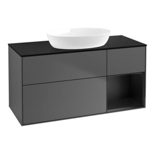 V&B Waschtischunterschrank Finion 120cm, Pl b m, Reg bla m Lac, Anthrac. m