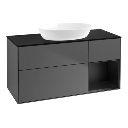 V&B Waschtischunterschrank Finion 120cm, Pl b m, Reg bla m Lac, Anthrac. m