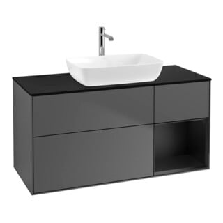 V&B Waschtischunterschrank Finion 120cm, Pl b m, Reg bla m Lac, Anthrac. m
