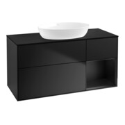 V&B Waschtischunterschrank Finion 120cm, Pl b m, Reg bla m Lac, bla m Lac