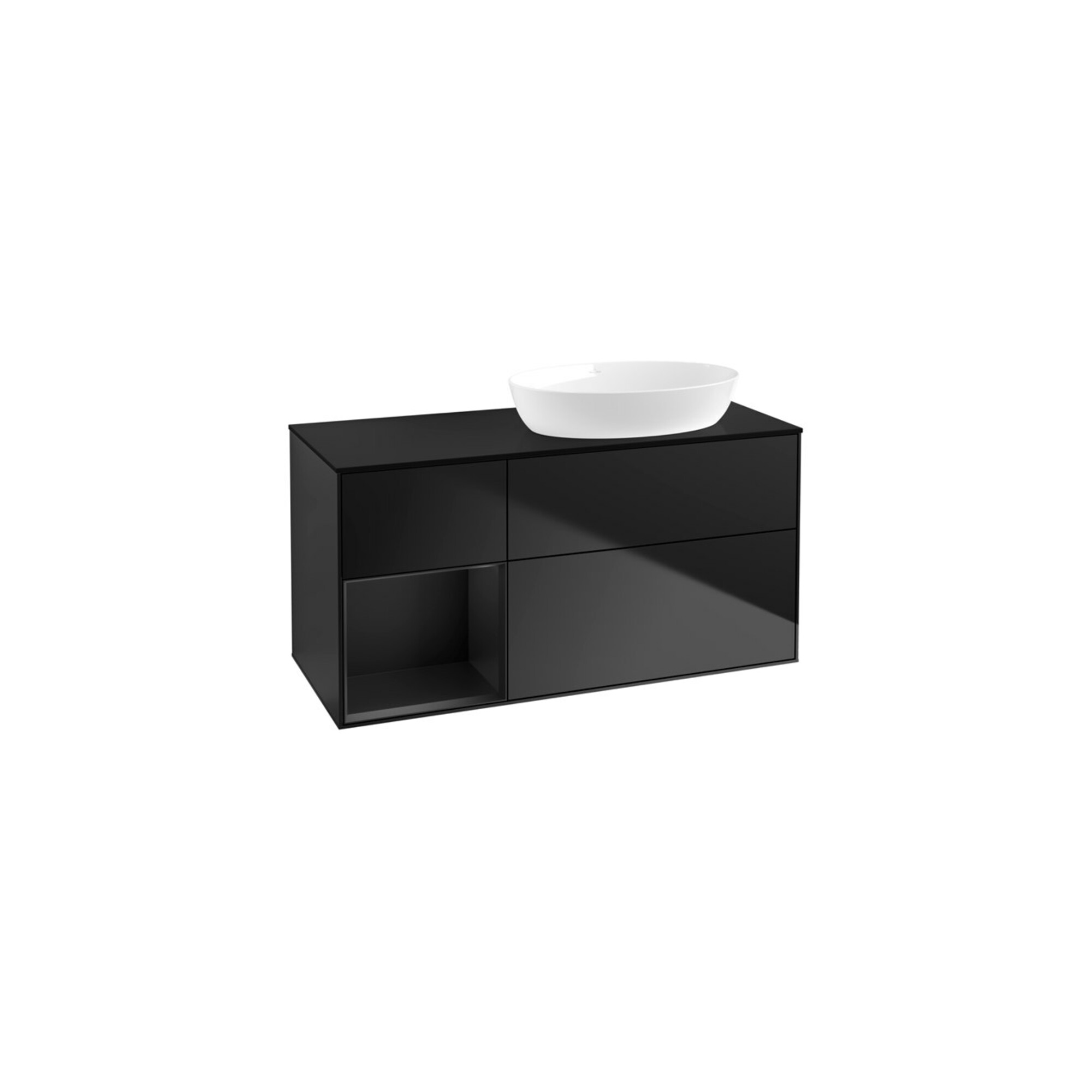 V&B Waschtischunterschrank Finion 120cm, Pl b m, Reg bla m Lac, bla m Lac ; Villeroy & Boch