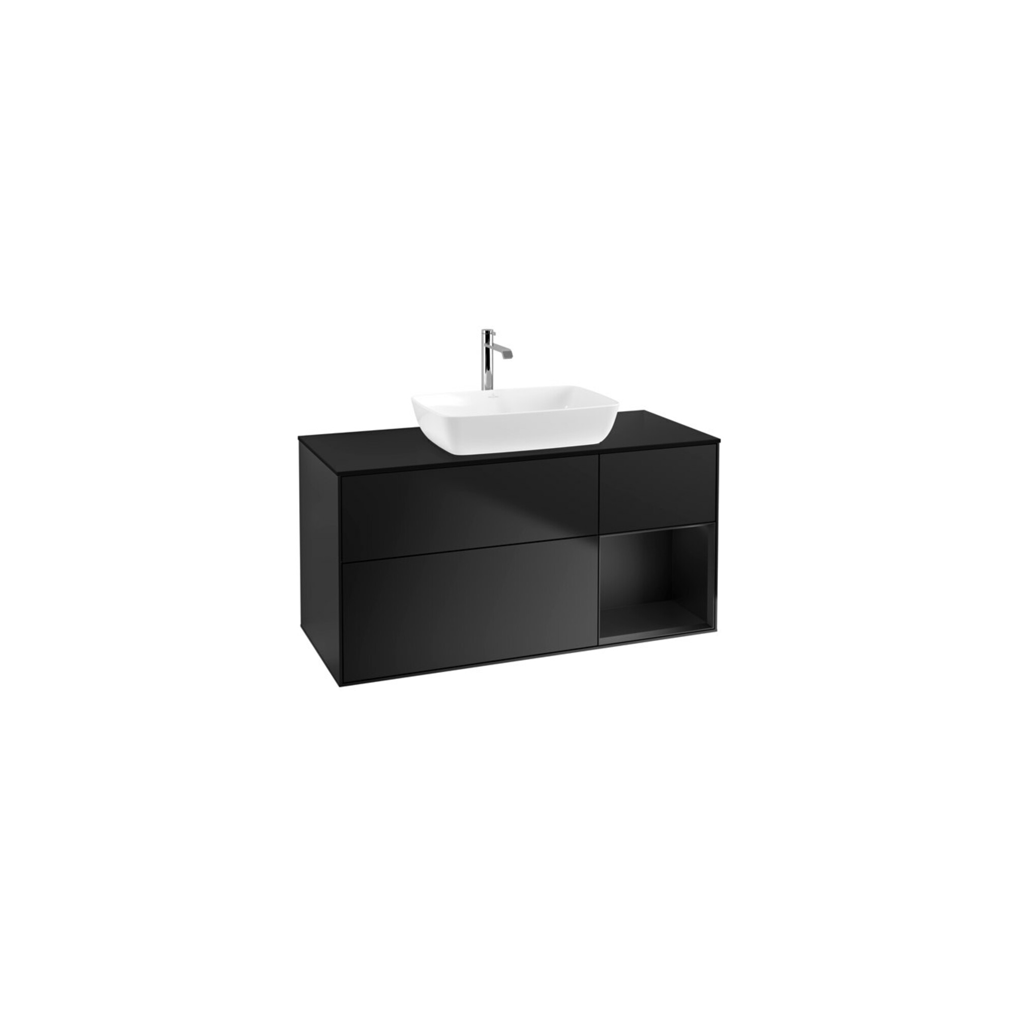 V&B Waschtischunterschrank Finion 120cm, Pl b m, Reg bla m Lac, bla m Lac ; Villeroy & Boch