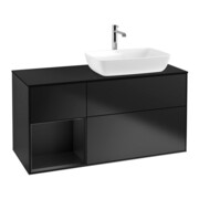 V&B Waschtischunterschrank Finion 120cm, Pl b m, Reg bla m Lac, bla m Lac