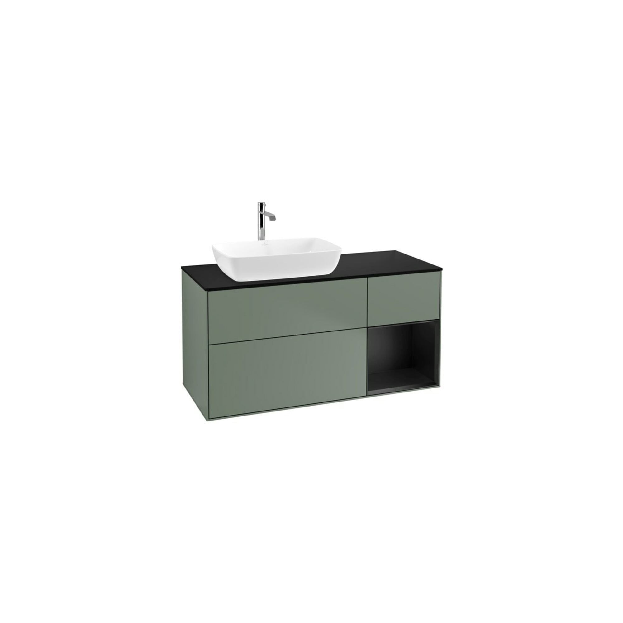 V&B Waschtischunterschrank Finion 120cm, Pl b m, Reg bla m Lac, Oli. m Lac ; Villeroy & Boch