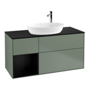 V&B Waschtischunterschrank Finion 120cm, Pl b m, Reg bla m Lac, Oli. m Lac