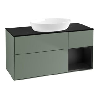 V&B Waschtischunterschrank Finion 120cm, Pl b m, Reg bla m Lac, Oli. m Lac