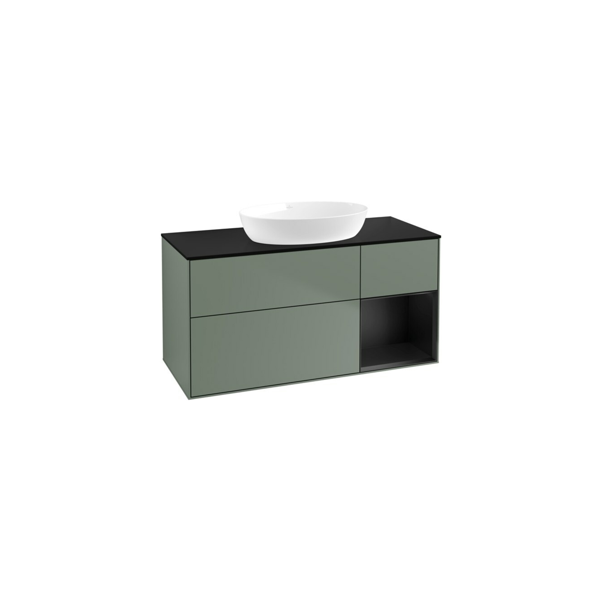 V&B Waschtischunterschrank Finion 120cm, Pl b m, Reg bla m Lac, Oli. m Lac ; Villeroy & Boch