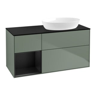 V&B Waschtischunterschrank Finion 120cm, Pl b m, Reg bla m Lac, Oli. m Lac