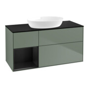 V&B Waschtischunterschrank Finion 120cm, Pl b m, Reg bla m Lac, Oli. m Lac