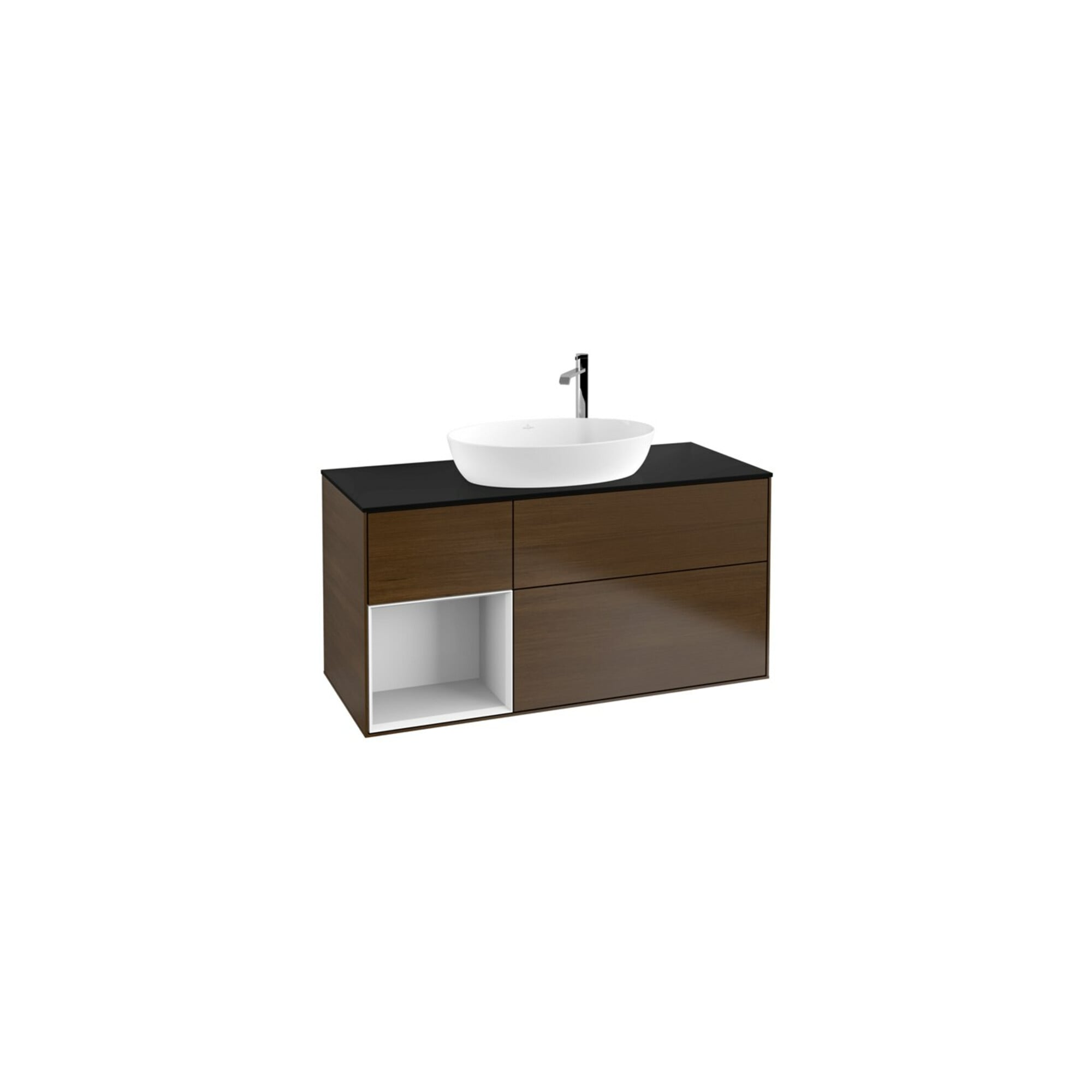 V&B Waschtischunterschrank Finion 120cm, Pl b m, Reg glo wh. Lac, wal ven ; Villeroy & Boch