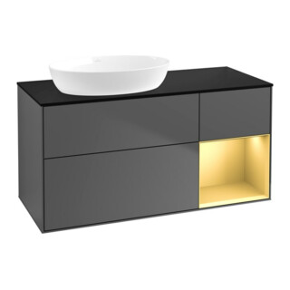 V&B Waschtischunterschrank Finion 120cm, Pl b m, Reg gol m Lac, Anthrac. m