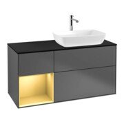 V&B Waschtischunterschrank Finion 120cm, Pl b m, Reg gol m Lac, Anthrac. m