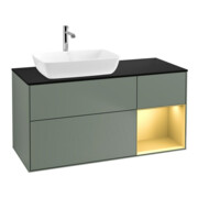 V&B Waschtischunterschrank Finion 120cm, Pl b m, Reg gol m Lac, Oli. m Lac