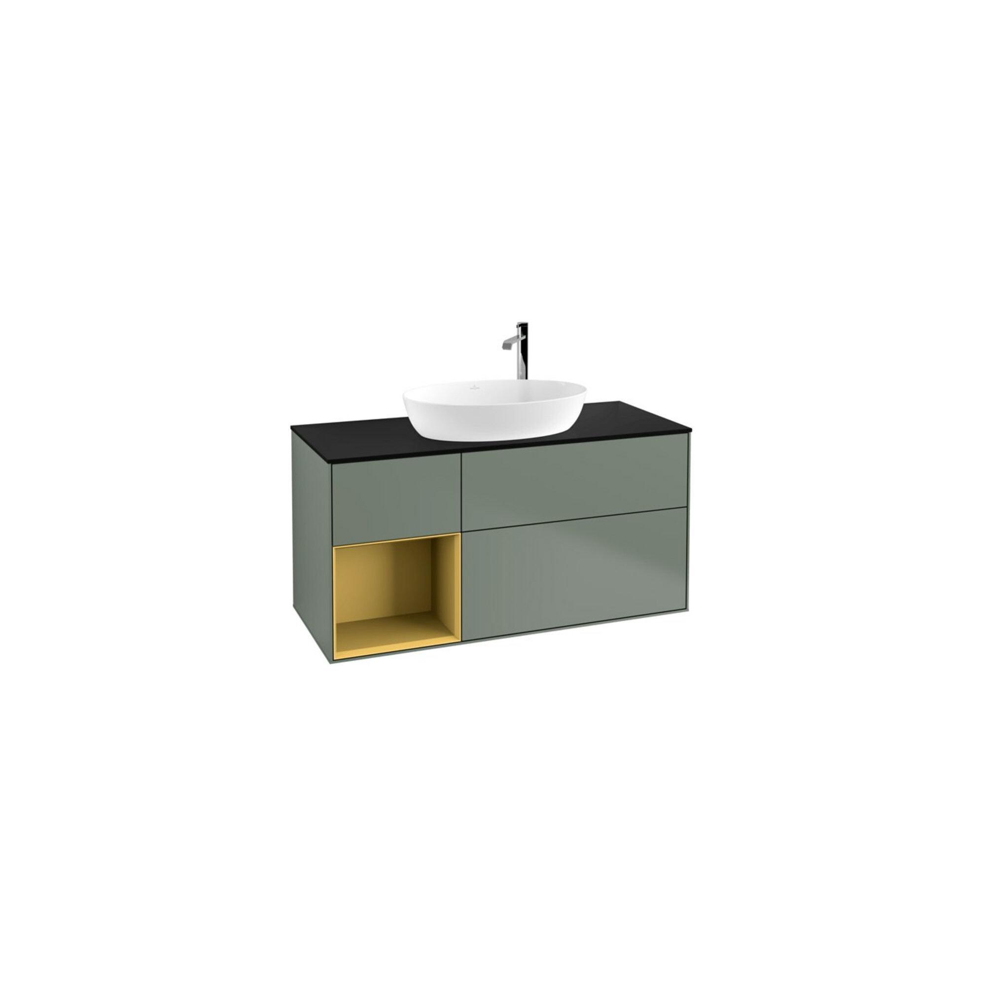 V&B Waschtischunterschrank Finion 120cm, Pl b m, Reg gol m Lac, Oli. m Lac ; Villeroy & Boch