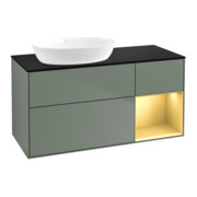 V&B Waschtischunterschrank Finion 120cm, Pl b m, Reg gol m Lac, Oli. m Lac