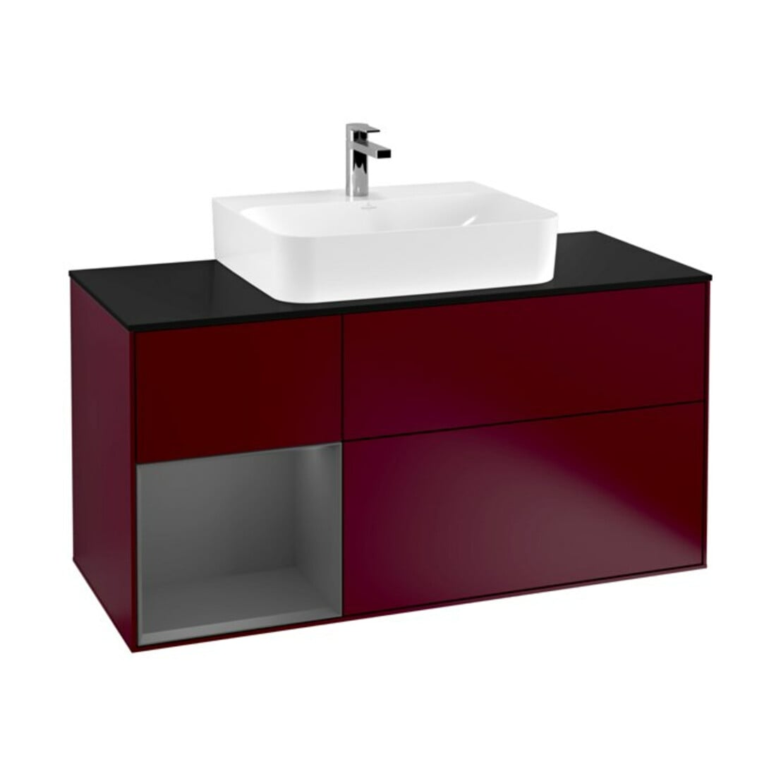 V&B Waschtischunterschrank Finion 120cm, Pl b m, Reg li Anthrac. m, Peo m