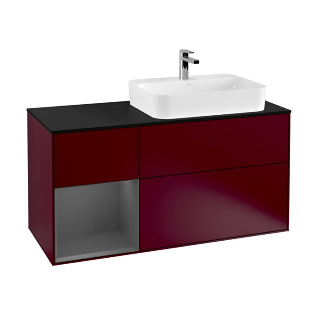 V&B Waschtischunterschrank Finion 120cm, Pl b m, Reg li Anthrac. m, Peo m