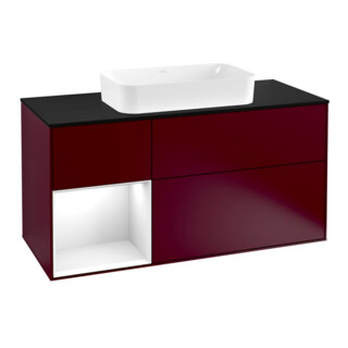 V&B Waschtischunterschrank Finion 120cm, Pl b m, Reg li glo wh. Lac, Peo m