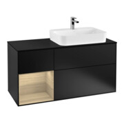 V&B Waschtischunterschrank Finion 120cm, Pl b m, Reg li Oa ven, bla m Lac