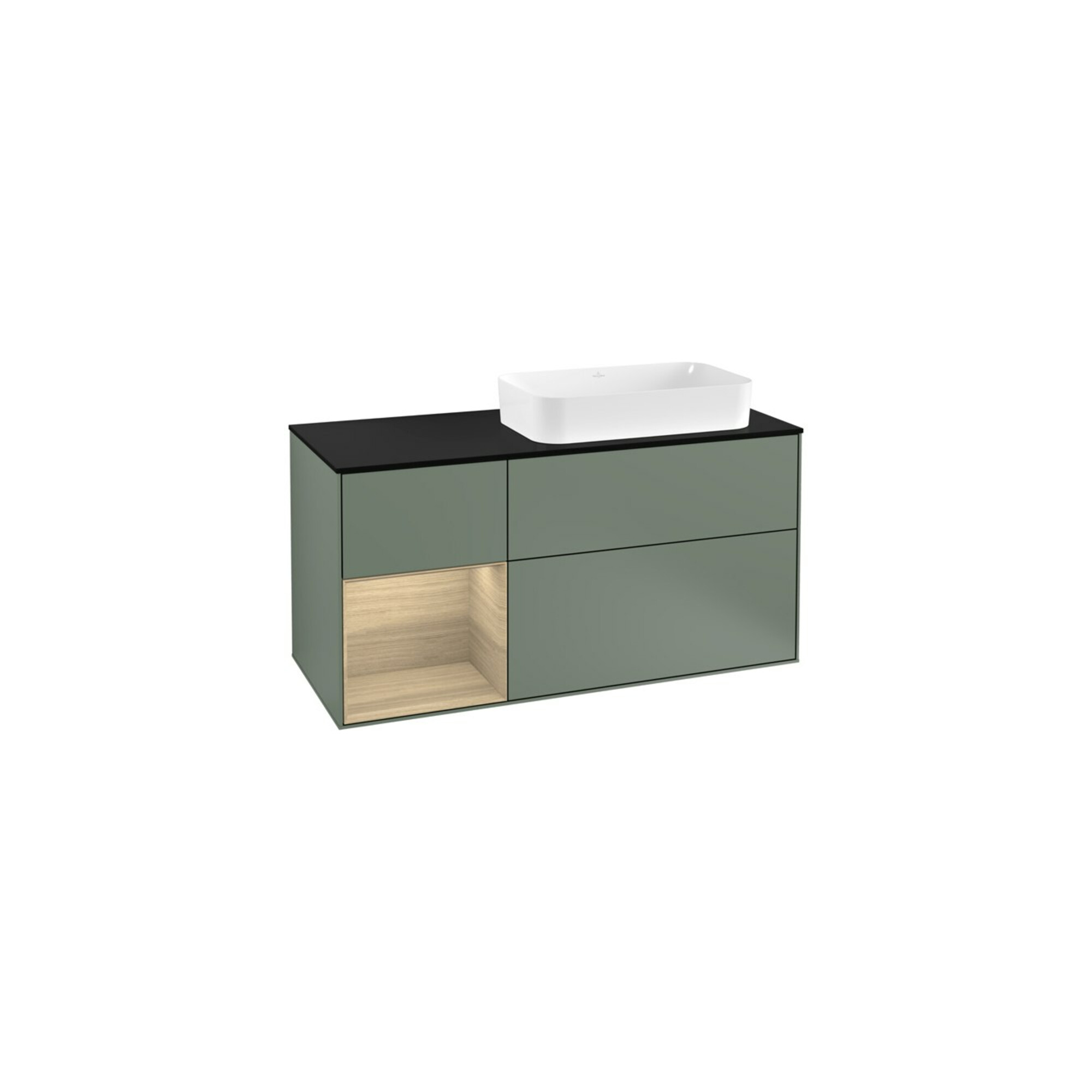 V&B Waschtischunterschrank Finion 120cm, Pl b m, Reg li Oa ven, Oli. m Lac ; Villeroy & Boch