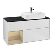 V&B Waschtischunterschrank Finion 120cm, Pl b m, Reg li Oa ven, wh. m Lac
