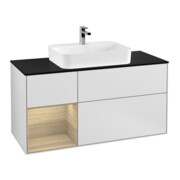 V&B Waschtischunterschrank Finion 120cm, Pl b m, Reg li Oa ven, wh. m Lac