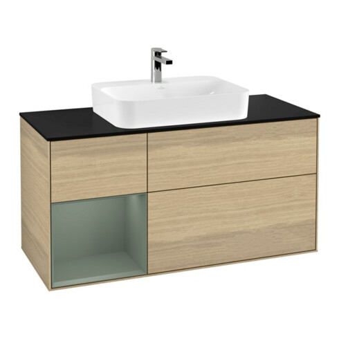 V&B Waschtischunterschrank Finion 120cm, Pl b m, Reg li Oli. m Lac, Oa ven