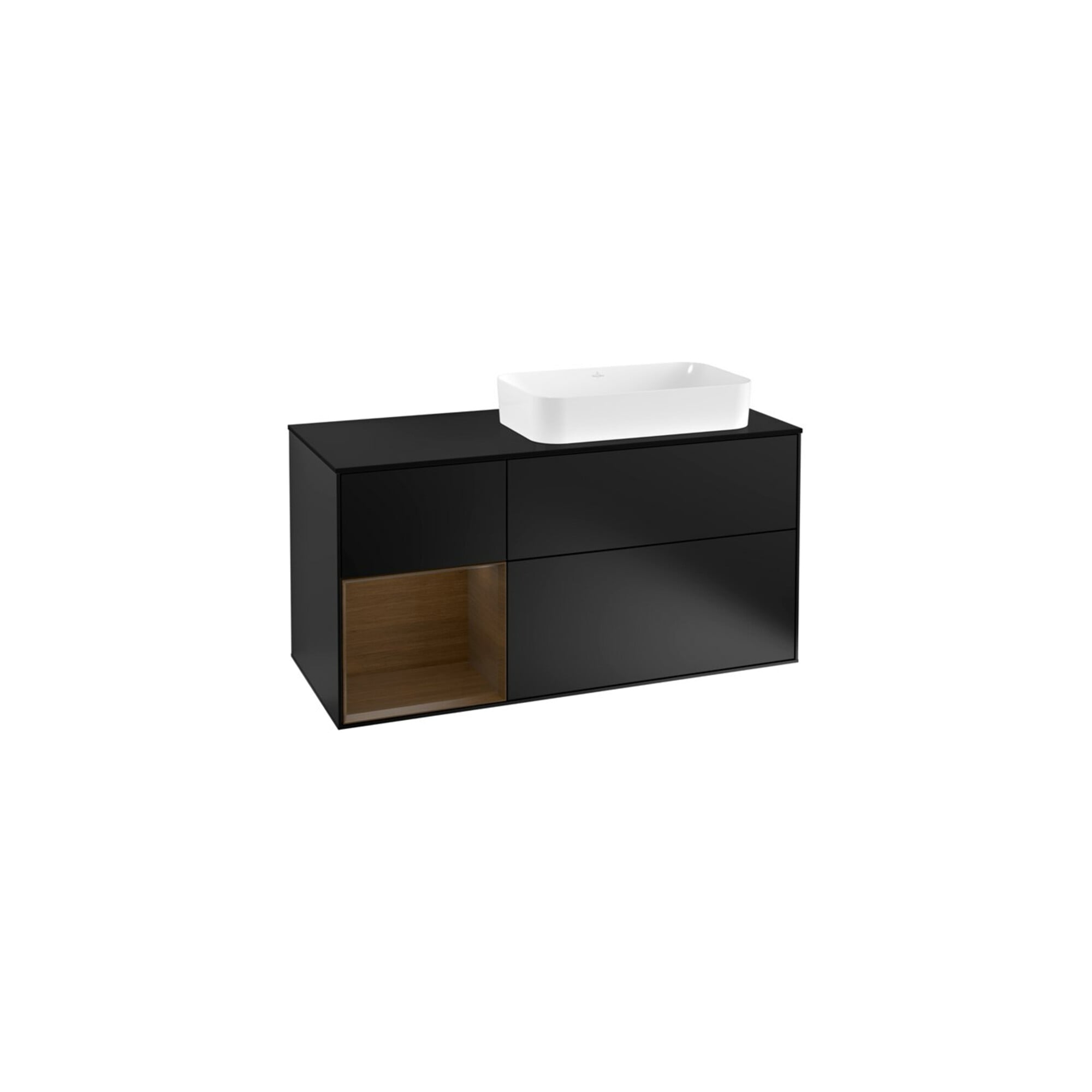 V&B Waschtischunterschrank Finion 120cm, Pl b m, Reg li wal ven, bla m Lac ; Villeroy & Boch