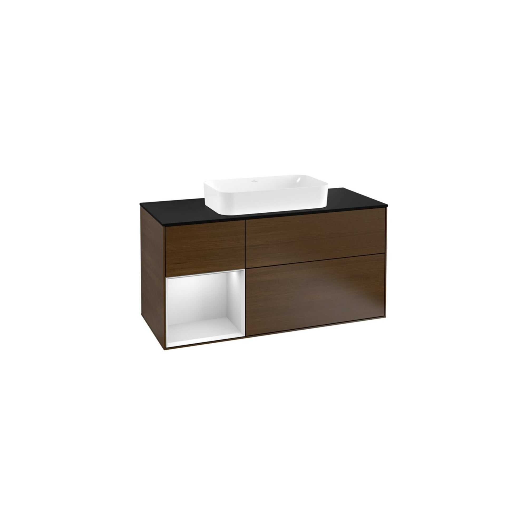 V&B Waschtischunterschrank Finion 120cm, Pl b m, Reg li wh. m Lac, wal ven ; Villeroy & Boch
