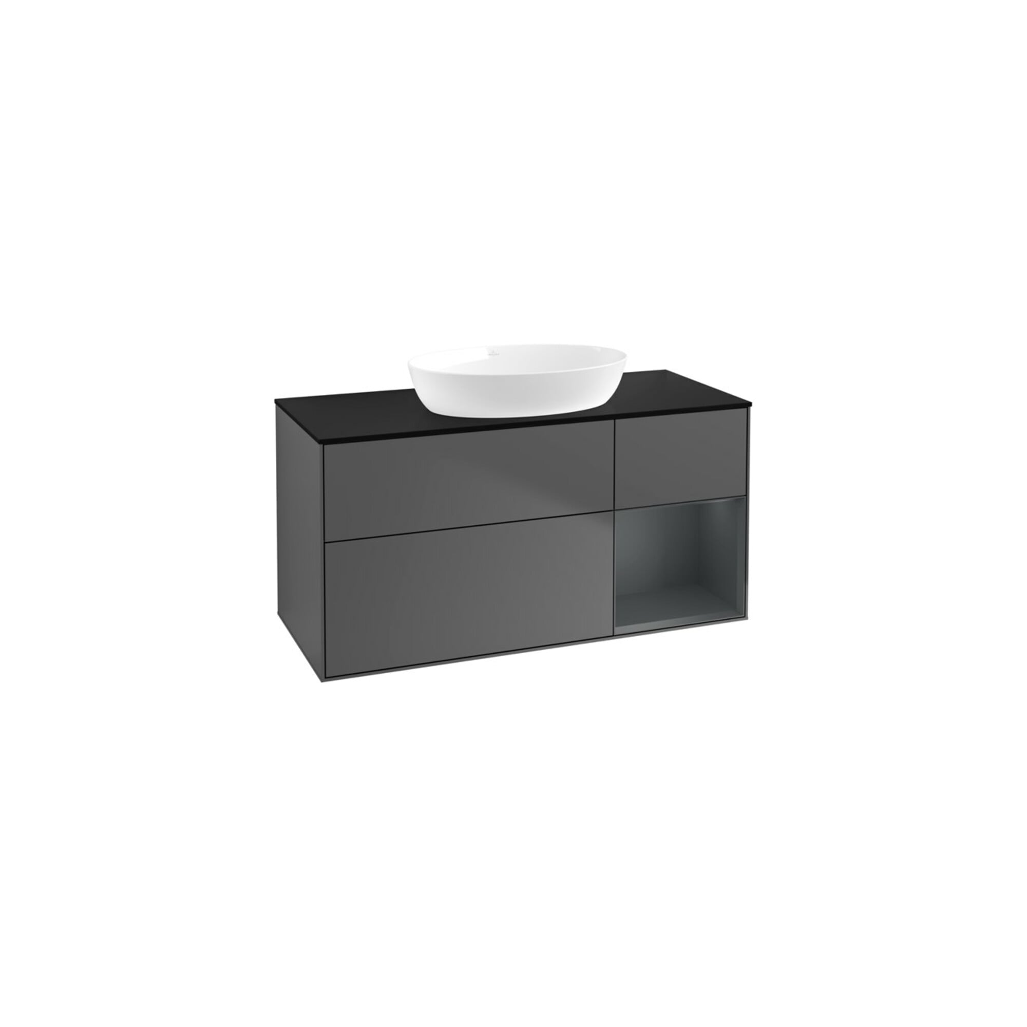 V&B Waschtischunterschrank Finion 120cm, Pl b m, Reg md m Lac, Anthrac. m ; Villeroy & Boch