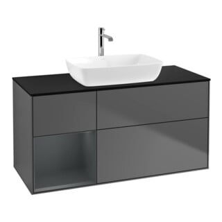 V&B Waschtischunterschrank Finion 120cm, Pl b m, Reg md m Lac, Anthrac. m