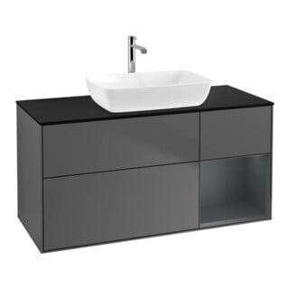 V&B Waschtischunterschrank Finion 120cm, Pl b m, Reg md m Lac, Anthrac. m