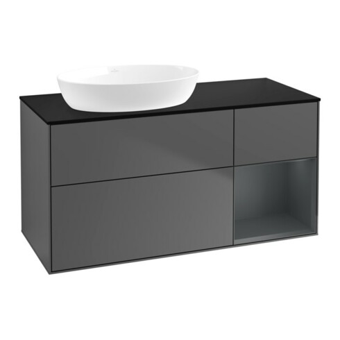 V&B Waschtischunterschrank Finion 120cm, Pl b m, Reg md m Lac, Anthrac. m