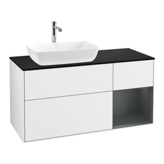 V&B Waschtischunterschrank Finion 120cm, Pl b m, Reg md m Lac, glo wh. Lac
