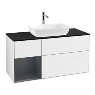 V&B Waschtischunterschrank Finion 120cm, Pl b m, Reg md m Lac, glo wh. Lac