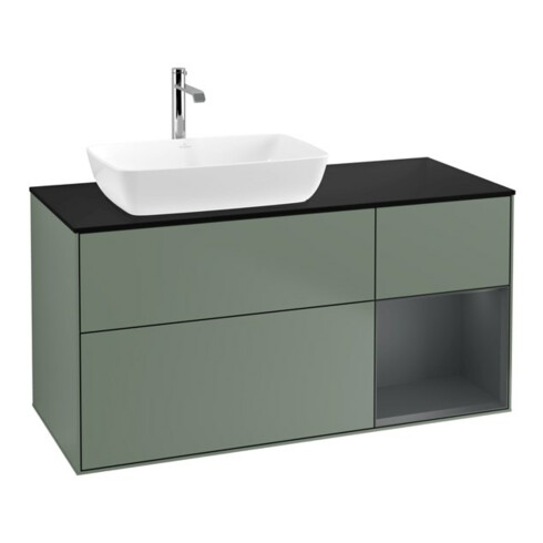 V&B Waschtischunterschrank Finion 120cm, Pl b m, Reg md m Lac, Oli. m Lac