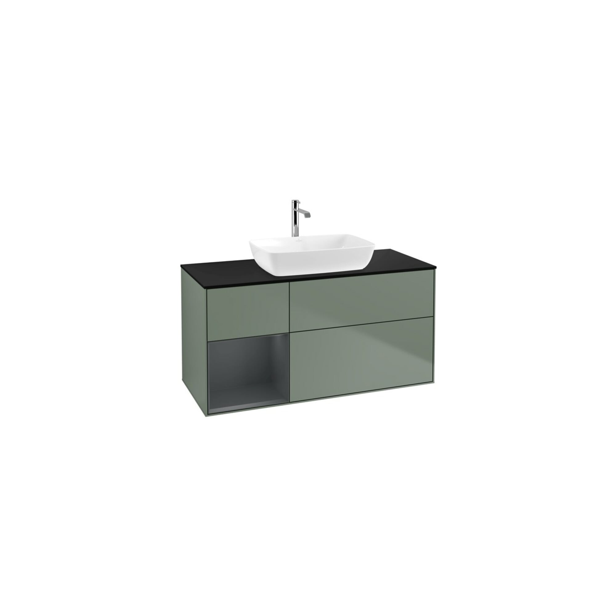 V&B Waschtischunterschrank Finion 120cm, Pl b m, Reg md m Lac, Oli. m Lac ; Villeroy & Boch