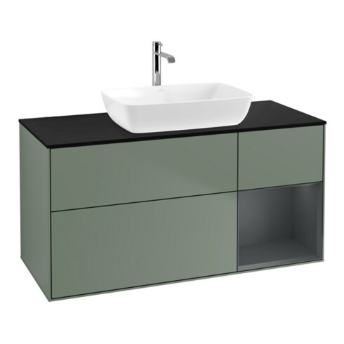 V&B Waschtischunterschrank Finion 120cm, Pl b m, Reg md m Lac, Oli. m Lac