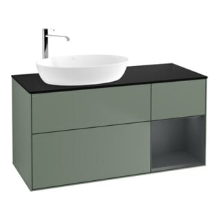 V&B Waschtischunterschrank Finion 120cm, Pl b m, Reg md m Lac, Oli. m Lac