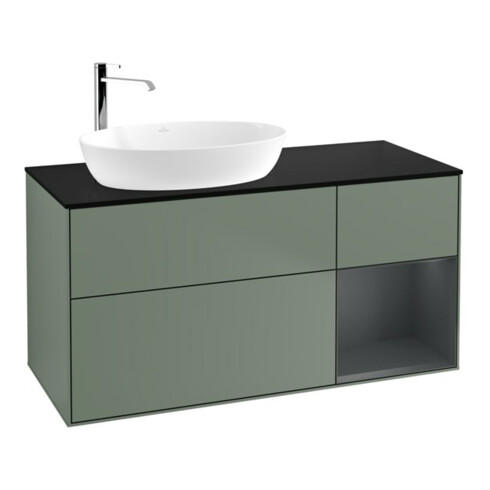 V&B Waschtischunterschrank Finion 120cm, Pl b m, Reg md m Lac, Oli. m Lac